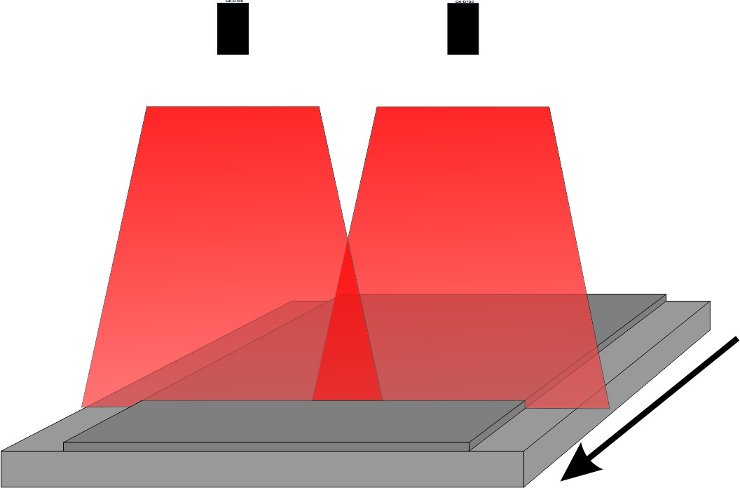 Coating thickness measurement via differential measurement from two sides