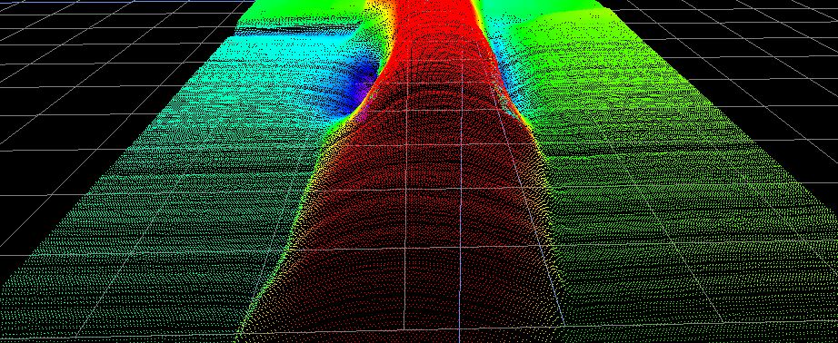 Weld Seam Inspection: Point cloud of a weld seam with penetration notches