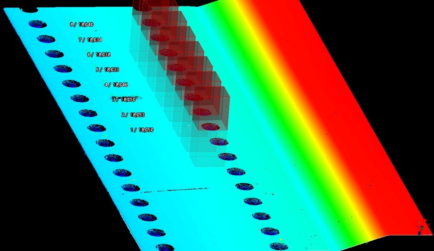 Laser Triangulation Chrimp Diameter Point Cloud